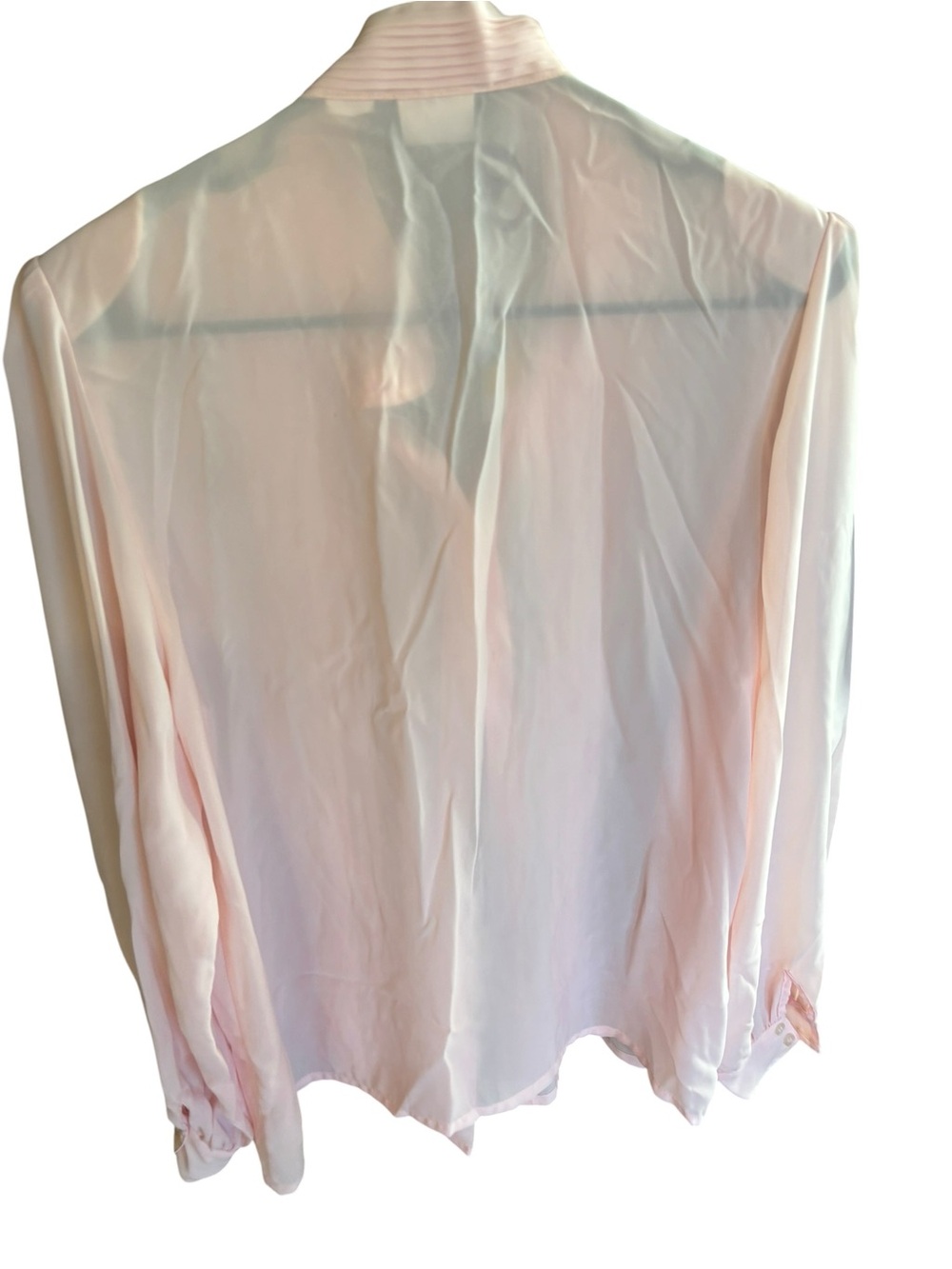 Vintage Marlis by Elle Designs Sheer Pale Pink Pintuck Blouse Size M - Picture 3 of 8